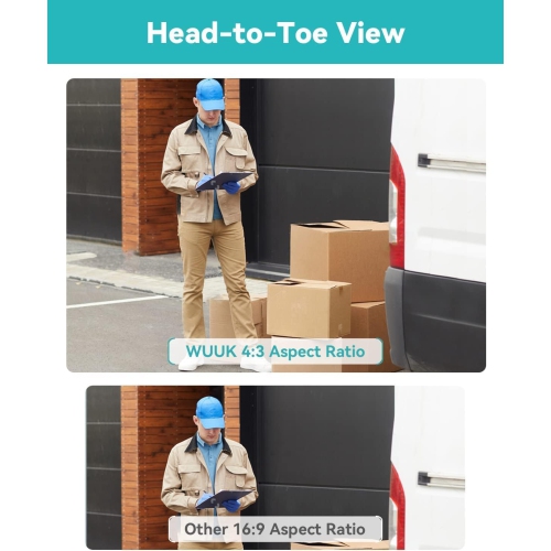 WUUK pas d'abonnement caméras de sécurité avec carillon de stockage/station de base 32&nbsp;Go, y compris une sonnette avec ou sans fil et une caméra