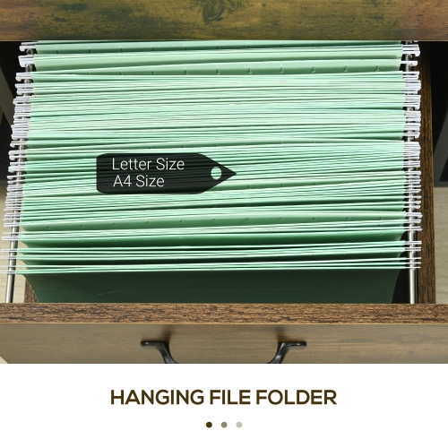 Vinsetto Lateral Filing Cabinet with Wheels and Lockable Drawer, File Cabinet, Mobile Printer Stand with Open Shelves for Letter and A4 Size