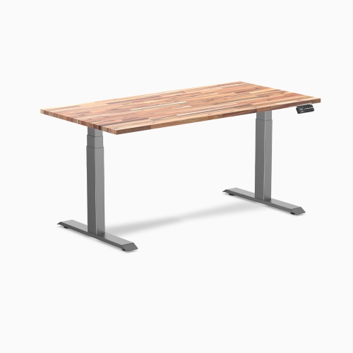 Desky Dual Softwood Sit-Stand Desk - 72" American Rustic Pine Top Dual Motor Height Range up to 49.2" Matte Black Frame