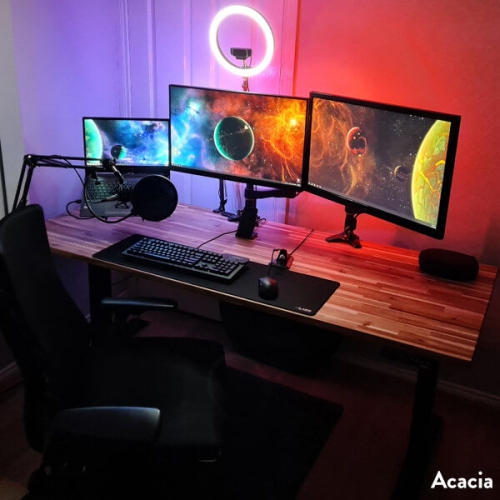 Bureau assis/debout double en bois mou de Desky - Table en pin rustique américaine de 72 po à 49 moteurs à hauteur maximale de 2 po Cadre