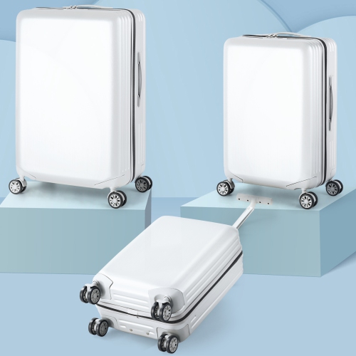 HIKOLAYAE Mesa Collection Hardside Spinner Luggage Sets in White, 3 Piece - TSA Lock