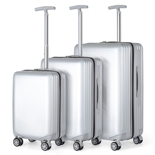 HIKOLAYAE  Mesa Collection Hardside Spinner Luggage Sets In Silver, 3 Piece - Tsa Lock