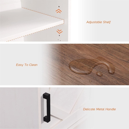 WAMPAT Modern Farmhouse TV Stand for up to 65" TVs Wood Entertainment Center with Drawers and Adjustable Shelf for Living Room,Cream White