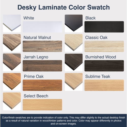 Desky Dual Laminate Sit Stand Desk - Natural Walnut / Grey Standing Computer Desk For Home Office & Study 47.2" x 29.5"