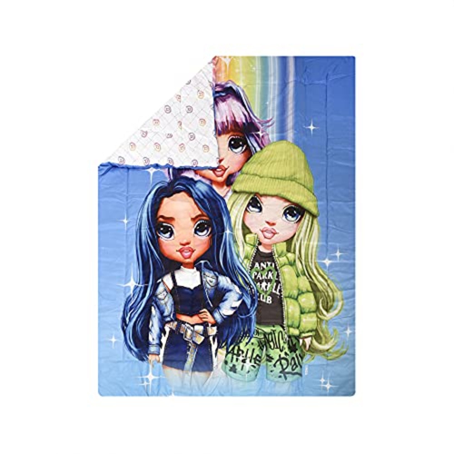 Rainbow High Twin Bedding Set EXPRESSIONS Includes Reversible Comforter, Flat Sheet, Fitted Sheet, and Pillowcase (Official Rainbow High Product)