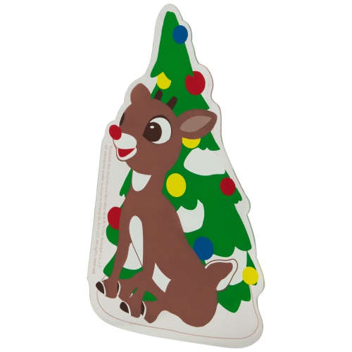 8" Rudolph and Christmas Tree Double Sided Gel Window Cling Decoration