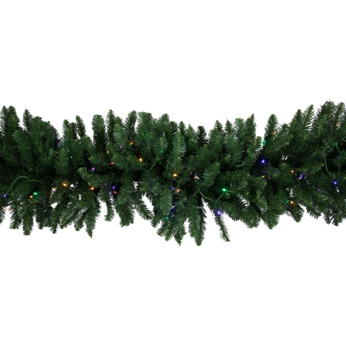 Pre-Lit Buffalo Fir Christmas Garland - 25' x 20" - Multi-Color LED Lights