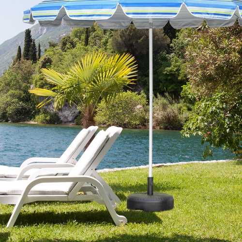 Topbuy Fillable Umbrella Base Stand, Water & Sand Filled Heavy-Duty Patio Umbrella Holder 18" Outdoor Weighted Umbrella Base