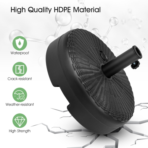 Topbuy Fillable Umbrella Base Stand, Water & Sand Filled Heavy-Duty Patio Umbrella Holder 18" Outdoor Weighted Umbrella Base