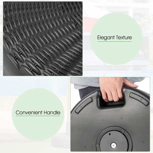 Topbuy Fillable Umbrella Base Stand, Water & Sand Filled Heavy-Duty Patio Umbrella Holder 18" Outdoor Weighted Umbrella Base