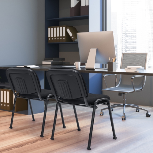 Topbuy Set of 5/10 Conference Room Chairs Stackable Guest Chairs with Upholstered Back & Seat