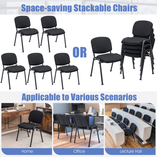 Topbuy Set of 5/10 Conference Room Chairs Stackable Guest Chairs with Upholstered Back & Seat