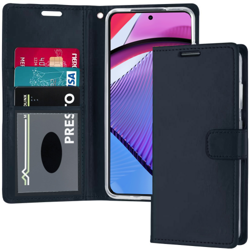 Étui portefeuille magnétique XCRS, pochette en cuir pu avec fente pour carte et support pour Motorola Moto G 5G.