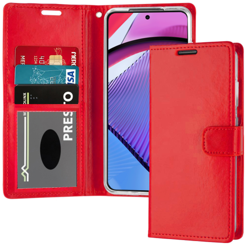 Étui portefeuille magnétique XCRS, pochette en cuir pu avec fente pour carte et support pour Motorola Moto G 5G.