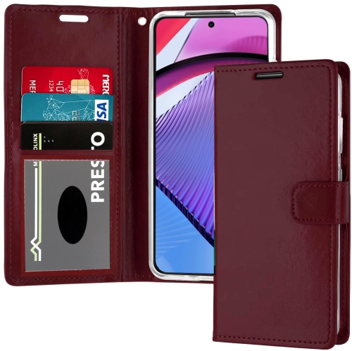 Étui portefeuille magnétique XCRS, pochette en cuir pu avec fente pour carte et support pour Motorola Moto G 5G.