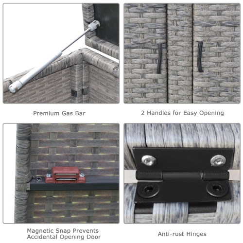 Topbuy Outdoor Rattan Storage Box Patio Wicker Storage Bin Cabinet 88 Gallon