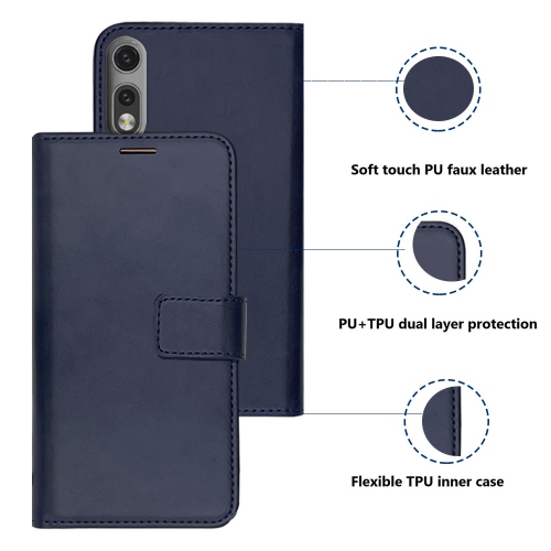 Étui portefeuille magnétique XCRS, pochette en cuir pu avec fente pour carte et support pour Motorola Moto E/E.