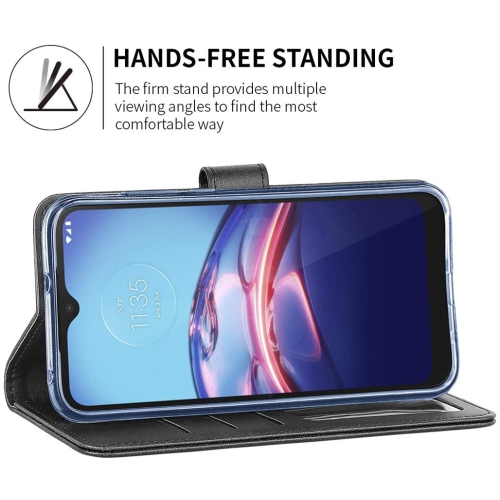 Étui portefeuille magnétique XCRS, pochette en cuir pu avec fente pour carte et support pour Motorola Moto E/E.