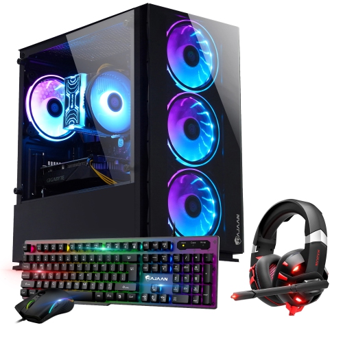 HAJAAN  Prebuilt Gaming PC - Intel I7 Processor Up to 4.70Ghz, 32GB Ddr4 Ram, 1Tb SSD, Nvidia Geforce Gtx 1660 Super Gddr6 6GB, RGB Keyboard Mouse