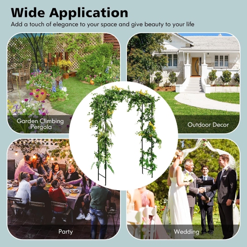 Gymax Garden Arch Arbor Trellis 7.5 ft Patio Pergola Plant Stand Rack Archway Wedding