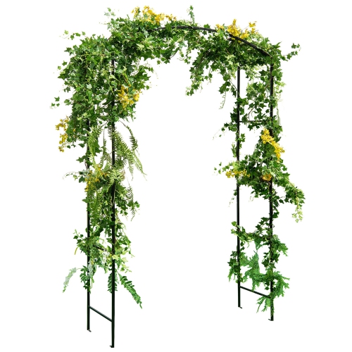 Gymax Garden Arch Arbor Trellis 7.5 ft Patio Pergola Plant Stand Rack Archway Wedding