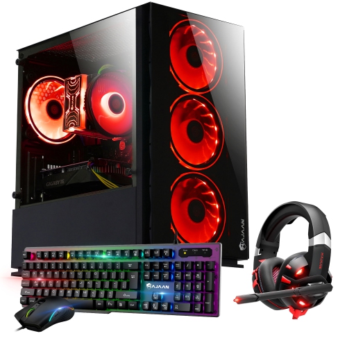 HAJAAN  Gaming PC Tower Desktop - Intel I7 Quad Core Processor Up to 4.0Ghz - 32GB Ddr4 Ram 1Tb SSD - Amd Radeon Rx 580 8GB Graphics Gpu - RGB