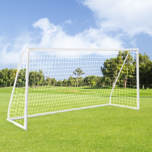 Topbuy 12FT x 6FT Soccer Goal Soccer Net with Strong PVC Frame Portable Soccer Training Equipment for Kids & Adults