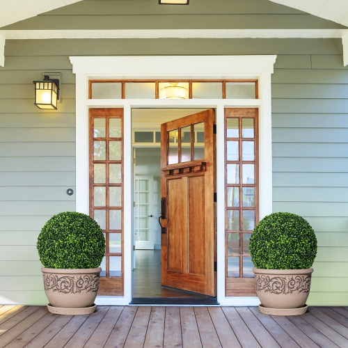 Gymax 2 PCS Artificial Plant Topiary Ball 19'' Faux Decorative Balls for Indoor Outdoor