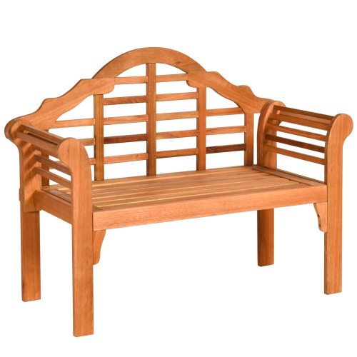TOPBUY  Outdoor Wooden Folding Bench Two Person Loveseat Chair Garden Bench
