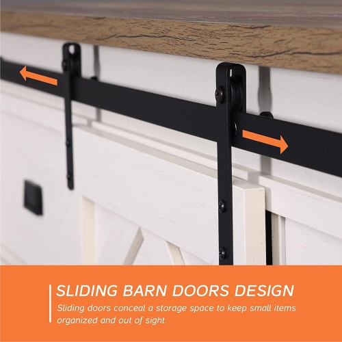 WAMPAT Modern Farmhouse TV Stand for up to 85" TVs Wood Media Console Table Storage Cabinet with Open Storage,Entertainment Center with Drawers and