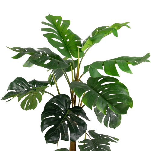 Real Touch™ Artificial Monstera Artificial Plant in a White Textured Pot - 4.25'
