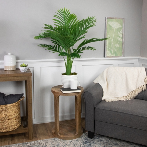 Artificial Areca Palm Tree in a Textured Lined Pot - 36"