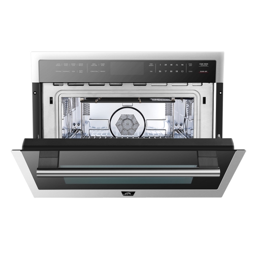 Four compact de Forno Four mural électrique à convection 1,6&nbsp;pi³ de 24&nbsp;po avec four à micro-ondes encastrable en acier inoxydable