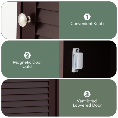 Gymax Bathroom Wall Mount Storage Cabinet Single Door w/Height Adjustable Shelf