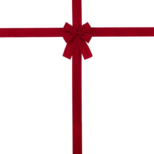 Boucle de porte de Noël en velours rouge classique de 14 pi