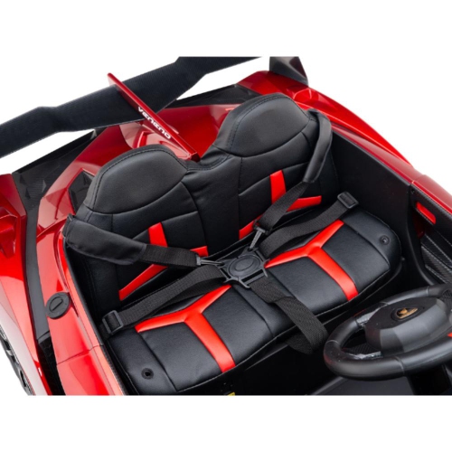 KidsVIP Kids Ride On Lamborghini Veneno 12V Battery Powered 4x4 AWD Remote Control Car: Rubber Wheels, Butterfly Doors, 1 Leather Seat, Music Player,