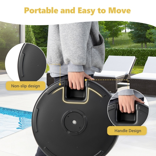 Topbuy Water & Sand Fillable Umbrella Base 20" Round Table Umbrella Stand Base Umbrella Pole Holder