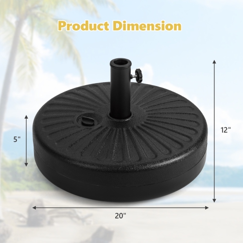 Topbuy Water & Sand Fillable Umbrella Base 20" Round Table Umbrella Stand Base Umbrella Pole Holder