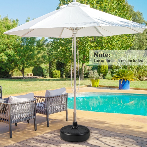 Topbuy Fillable Round Umbrella Base Water & Sand Filled Patio Umbrella Stand Suitable for 1.5" Umbrella Poles