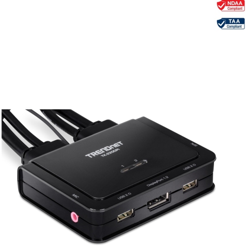 TRENDnet 2-Port 4K DisplayPort KVM Switch TK-220DPi TK-220DPI