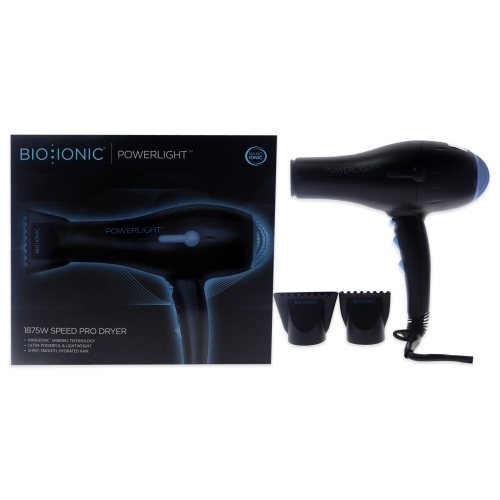 BIO IONIC  Powerlight Pro-Dryer - By for Women - 1 PC Hair Dryer In Black Quieter blow dryer with tons