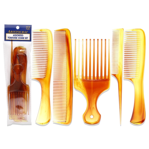 ARISTOCRAT  Assorted Tortoise Comb Set By for Unisex - 5 PC Comb