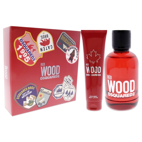 Red Wood by Dsquared2 for Women - 2 Pc Gift Set 3.4oz EDT Spray, 5.0oz Perfumed Body Lotion