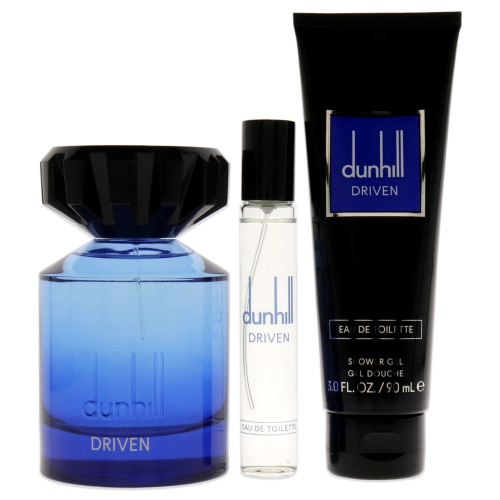 Driven Blue by Alfred Dunhill for Men - 3 Pc Gift Set 3.4oz EDT Spray, 3oz Shower Gel, 0.15ml Travel Spray
