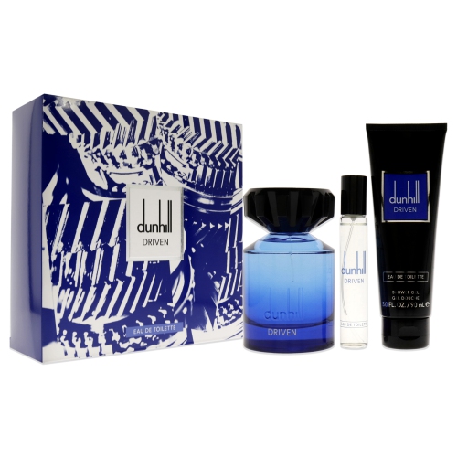 Driven Blue by Alfred Dunhill for Men - 3 Pc Gift Set 3.4oz EDT Spray, 3oz Shower Gel, 0.15ml Travel Spray