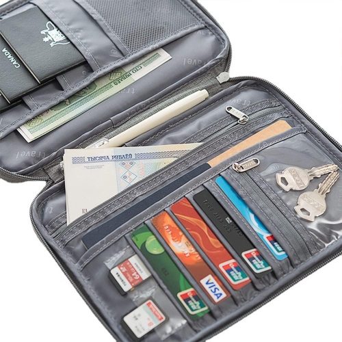 navor Passport / Travel Document Holder, Portable & Foldable Pouch Organizer to Hold Passport, Cell Phone, Tickets, Cards, Boarding Pass, ID, Keys,