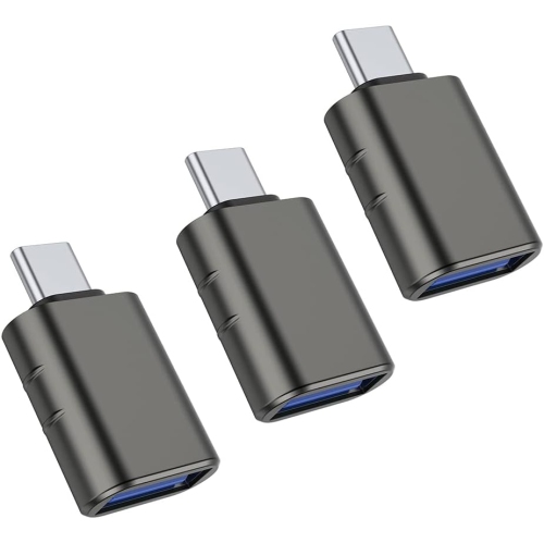 NAVOR  3-Pack USB C to USB 3.0 Adapter Compatible With Macbook Pro 2021, Macbook Air 2020, Ipad Pro 2021 And Other Type C Devices - In Gray