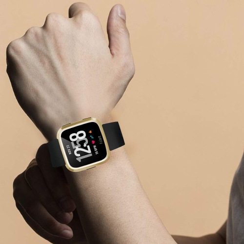 Soft TPU Plated Screen Protector Cover Case Scratch-Proof All-Around Protective Bumper Shell Compatible with Fitbit Versa Smartwatch Accessories