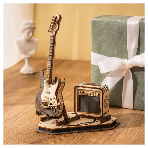 DIY Wood Craft Building Kit - Electric Guitar 3D Wooden Puzzle Arts & Craft Set
