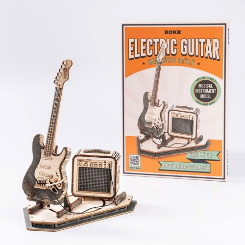DIY Wood Craft Building Kit - Electric Guitar 3D Wooden Puzzle Arts & Craft Set